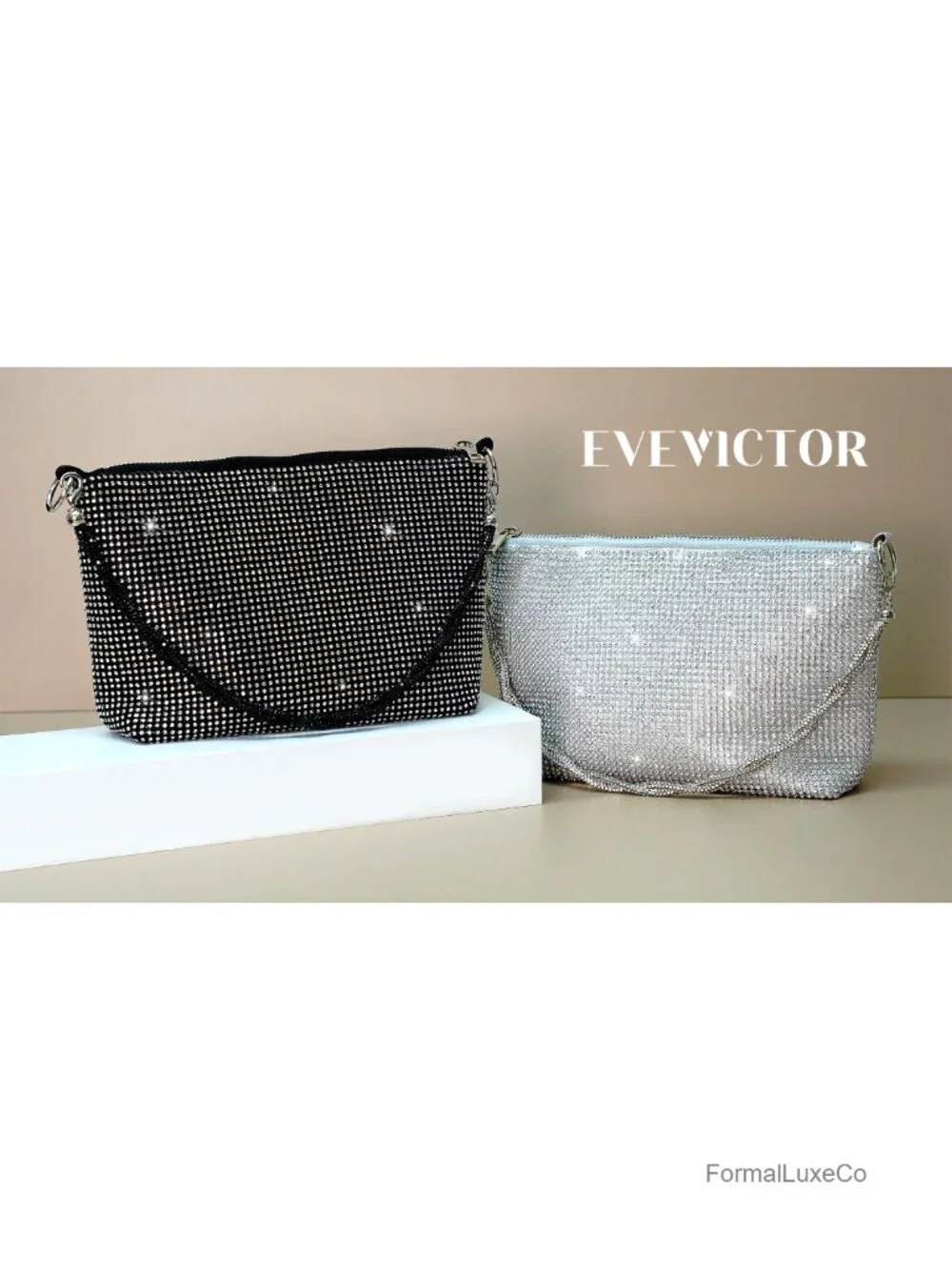 Rhinestone Hobo Shoulder Bag Crossbody Clutch Purse Glitter Bling